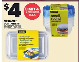Loblaws NO NAME CONTAINERS offer