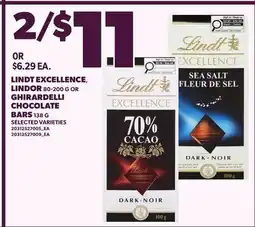 Loblaws LINDT EXCELLENCE, LINDOR, 80-200 G OR GHIRARDELLI CHOCOLATE BARS, 138, G offer