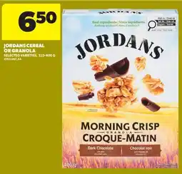 Real Canadian Superstore JORDANS CEREAL OR GRANOLA offer