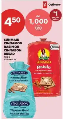 Real Canadian Superstore SUNMAID CINNAMON RASIN OR CINNABON BREAD offer