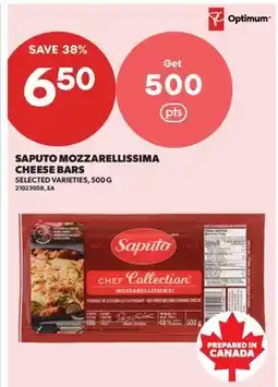 Real Canadian Superstore SAPUTO MOZZARELLISSIMA CHEESE BARS offer