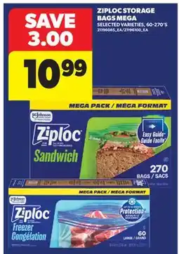 Real Canadian Superstore ZIPLOC STORAGE BAGS MEGA, 60-270'S offer