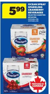 Real Canadian Superstore OCEAN SPRAY SPARKLING CRANBERRY BEVERAGES offer