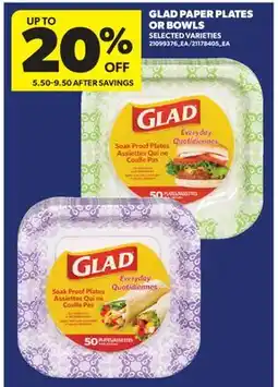 Real Canadian Superstore GLAD PAPER PLATES OR BOWLS offer