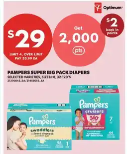 Real Canadian Superstore PAMPERS SUPER BIG PACK DIAPERS, 32-120'S offer