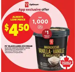 Real Canadian Superstore PC BLACK LABEL ICE CREAM offer