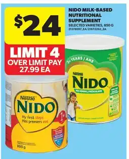 Real Canadian Superstore NIDO MILK-BASED NUTRITIONAL SUPPLEMENT offer