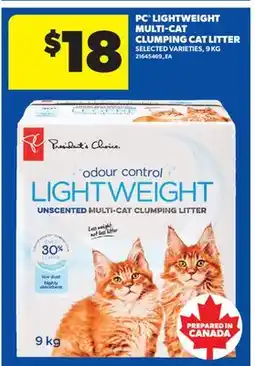 Real Canadian Superstore PC LIGHTWEIGHT MULTI-CAT CLUMPING CAT LITTER offer