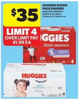 Real Canadian Superstore HUGGIES ECONO PACK DIAPERS, 60-200'S offer