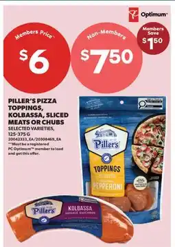 Real Canadian Superstore PILLER'S PIZZA TOPPINGS, KOLBASSA, SLICED MEATS OR CHUBS offer