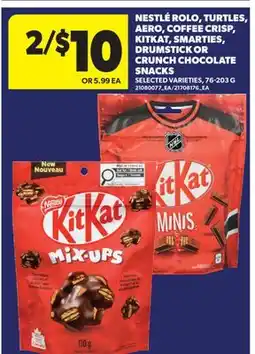 Real Canadian Superstore NESTLÉ ROLO, TURTLES, AERO, COFFEE CRISP, KITKAT, SMARTIES, DRUMSTICK OR CRUNCH CHOCOLATE SNACKS offer