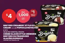 Independent City Market BREYERS CREAMERY STYLE ICE CREAM, 1.4 L OR POPSICLE NOVELTIES, 6-12'S offer