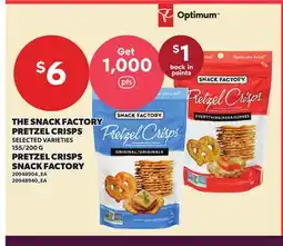 Independent City Market THE SNACK FACTORY PRETZEL CRISPS, 155/200 G offer