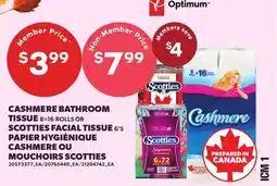 Independent City Market CASHMERE BATHROOM TISSUE, 8=16 ROLLS OR SCOTTIES FACIAL TISSUE 6'S offer