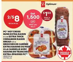 Independent City Market PC HOT CROSS BUNS EXTRA RAISIN, 8'S OR EXTRA THICK CINNAMON RAISIN BREAD offer