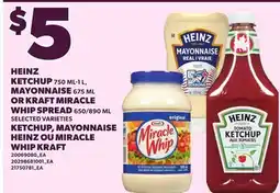 Independent City Market HEINZ KETCHUP, 750 ML-1 L, MAYONNAISE, 675 ML OR KRAFT MIRACLE WHIP SPREAD, 650/890 ML offer