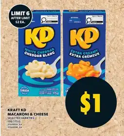 Valu-mart KRAFT KD MACARONI & CHEESE, 156/175 G offer
