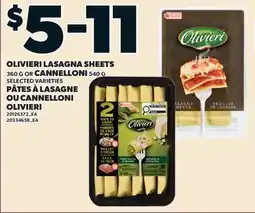 Valu-mart PÂTES À LASAGNE, 360 G OU CANNELLONI OLIVIERI, 540 G offer