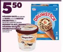Valu-mart DESSERT GLACÉ, BARRES HÄAGEN-DAZS 414-450 ML OU 3/4'S OU DRUMSTICK NESTLÉ, 4'S offer