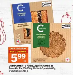 Foodland COMPLIMENTS Apple, Apple Crumble or Pumpkin Pie offer