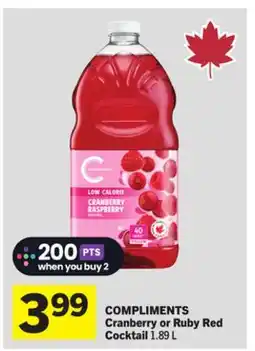 Foodland COMPLIMENTS Cranberry or Ruby Red Cocktail offer