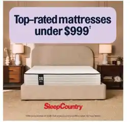 Sleep Country Top-rated mattresses under $999† offer