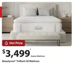 Sleep Country Beautyrest Trilliant 50 Mattress Queen Mattress offer