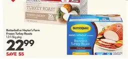 Longo's Butterball or Hunter's Farm Frozen Turkey Roasts offer