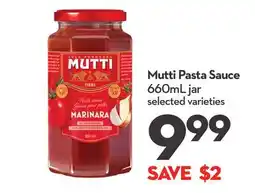 Longo's Mutti Pasta Sauce offer