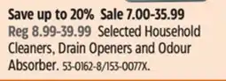 Canadian Tire Selected Household Cleaners, Drain Openers and Odour Absorber offer