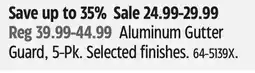 Canadian Tire Aluminum Gutter Guard offer