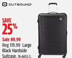 Canadian Tire OUTBOUND Large Black Hardside Suitcase offer