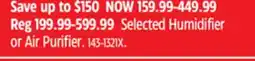 Canadian Tire Selected Humidifier or Air Purifier offer