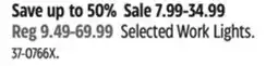Canadian Tire Selected Work Lights offer