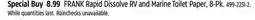 Canadian Tire FRANK Rapid Dissolve RV and Marine Toilet Paper offer
