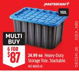 Canadian Tire Mastercraft Heavy-Duty Storage Tote. Stackable offer