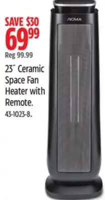Canadian Tire 23 Ceramic Space Fan Heater with Remote offer