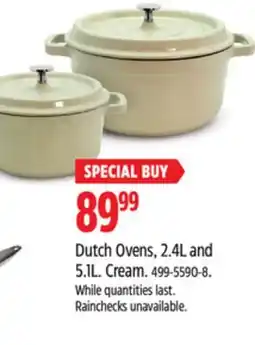 Canadian Tire Dutch Ovens, 2.4L and 5.1L. Cream offer