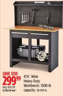 Canadian Tire 47⅜ Wide Heavy-Duty Workbench offer