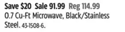 Canadian Tire Master Chef 0.7 Cu-Ft Microwave, Black/Stainless Steel offer
