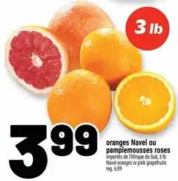 Metro Navels oranges or pink grapefruits offer