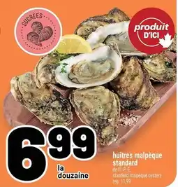 Metro huitres malpèque standard offer