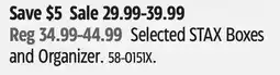 Canadian Tire Selected STAX Boxes and Organizer offer