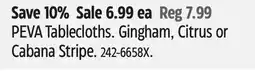 Canadian Tire Canvas PEVA Tablecloths offer