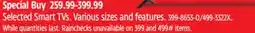 Canadian Tire Selected Smart TVs offer