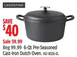 Canadian Tire 6-Qt Pre-Seasoned Cast-Iron Dutch Oven offer