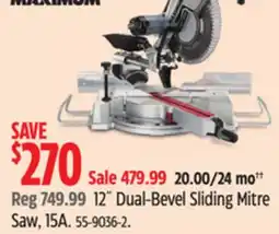 Canadian Tire 12 Dual-Bevel Sliding Mitre Saw offer