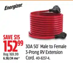 Canadian Tire 30A 50´ Male to Female 3-Prong RV Extension Cord offer