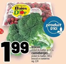 Metro baies d'or brocoli or canneberges offer
