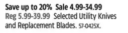 Canadian Tire Selected Utility Knives and Replacement Blades offer